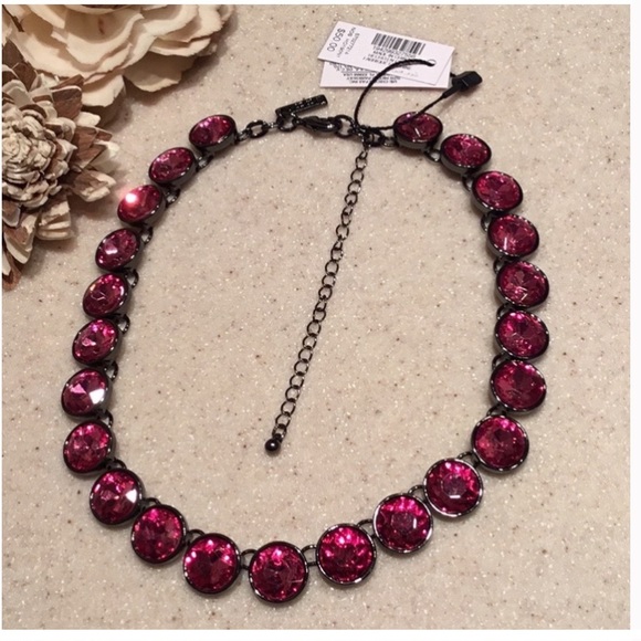 WHBM FUCHSIA STATION NECKLACE - Picture 3 of 5